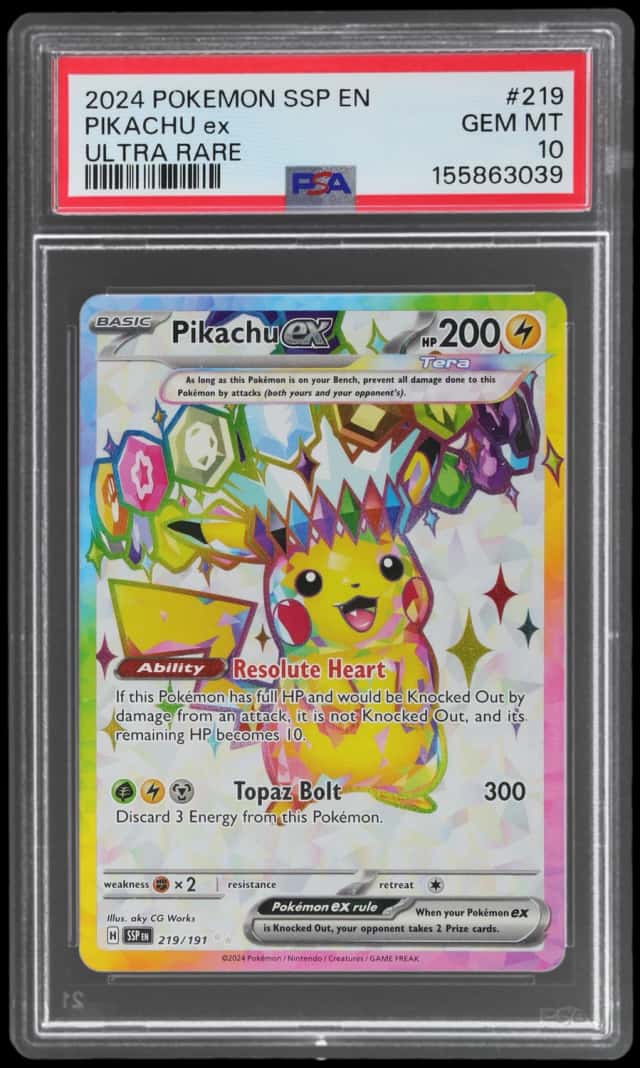2024 Pokemon Scarlet and Violet Surging Sparks Ultra Rare Pikachu Ex #219