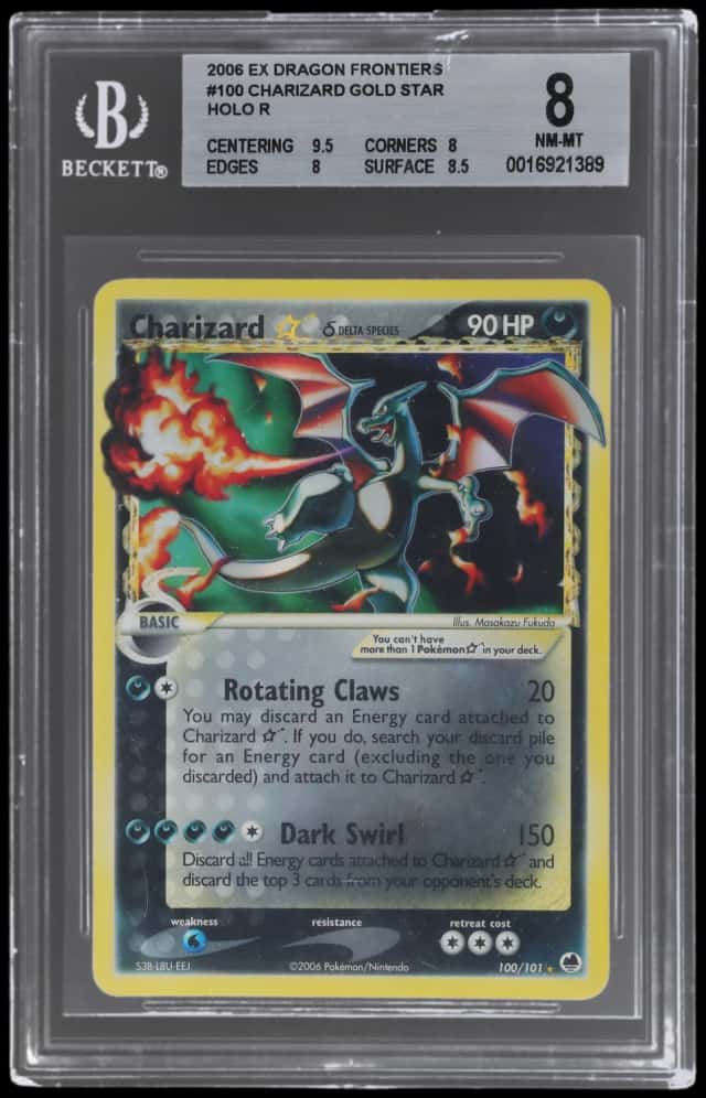 2006 Pokemon Ex Dragon Frontiers Holo Charizard Gold Star #100