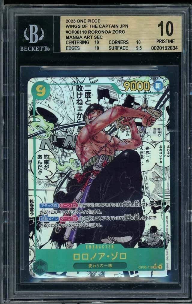 2023 One Piece Wings of the Captain JP Roronoa Zoro Manga Art Sec BGS 10 