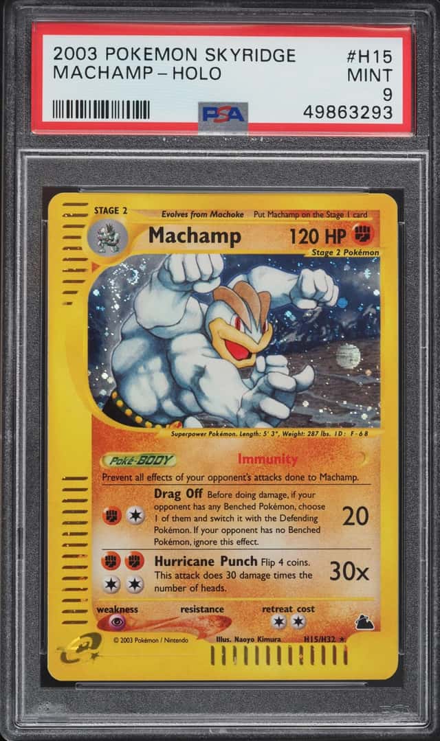 2003 Pokemon Skyridge Holo Machamp #H15 PSA 9 MINT
