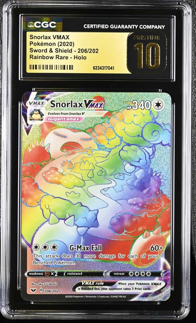 2020 Pokemon Sword & Shield Rainbow Rare Snorlax VMAX #206 CGC 10 PRISTINE