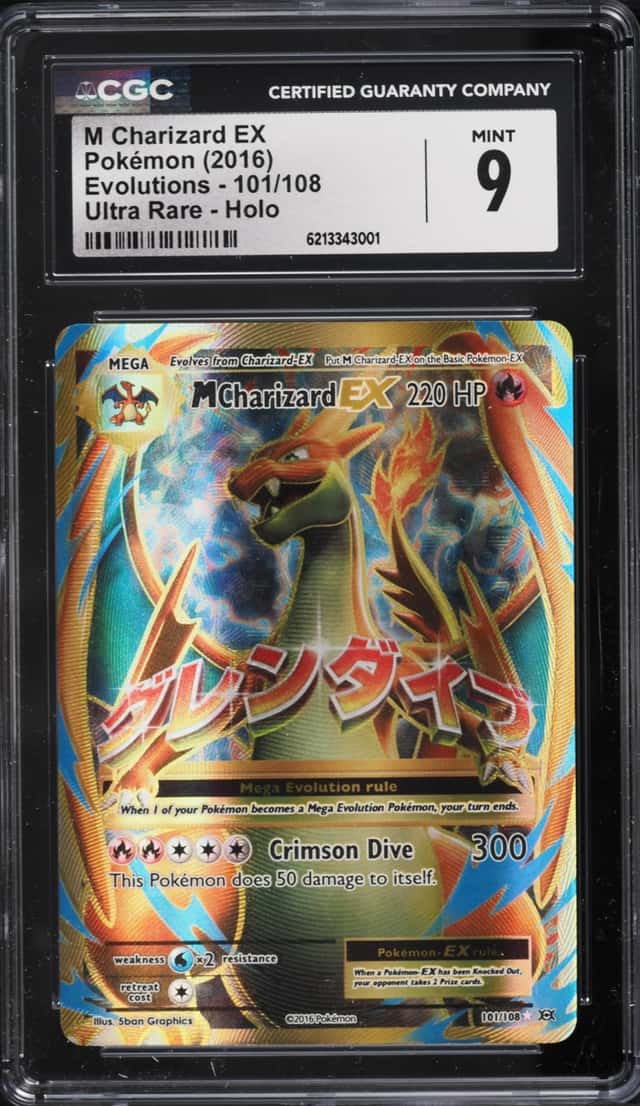 2016 Pokemon XY Evolutions Full Art M Charizard Ex #101 CGC 9 MINT
