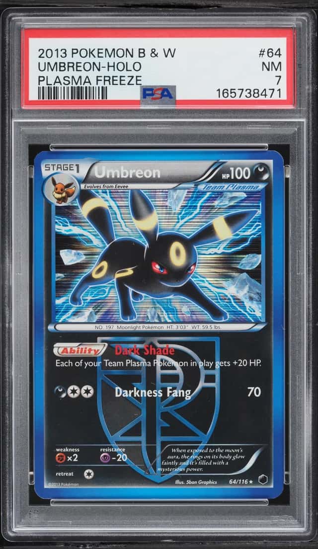 2013 Pokemon Black & White Plasma Freeze Holo Umbreon #64 PSA 7 NRMT
