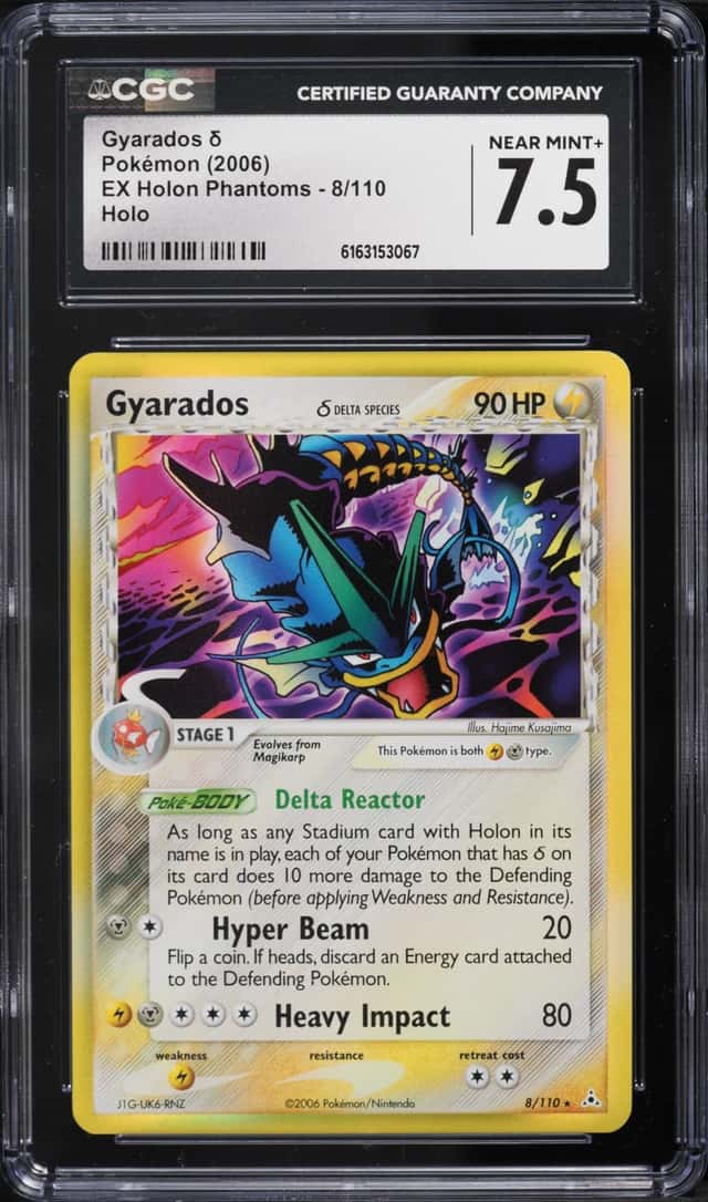 2006 Pokemon EX Holon Phantoms Holo Gyarados #8 CGC 7.5 NRMT+