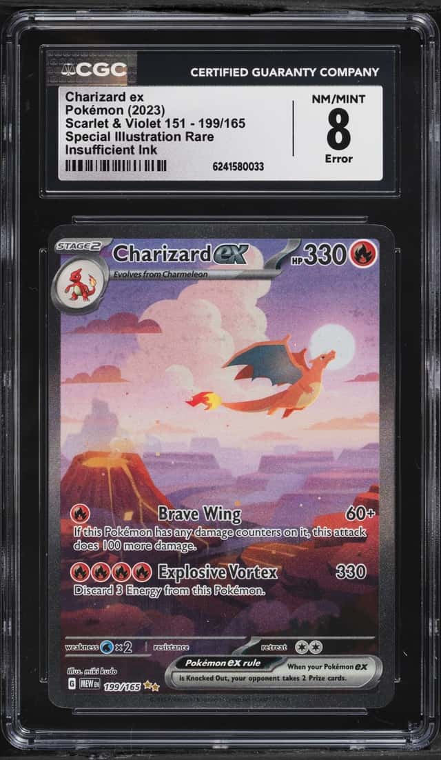 2023 Pokemon Scarlet & Violet 151 Insufficient Ink SIR Charizard Ex #199 CGC 8 NM-MT