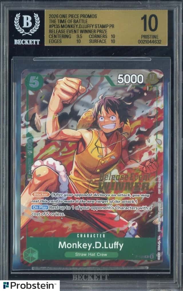 2026 One Piece Promos Release Event Winner Prize Monkey D Luffy BGS 10 PRISTINE