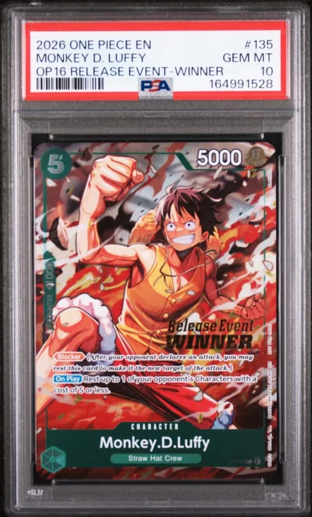 2026 ONE PIECE PROMO BATTLE RELEASE EVENT-WINNER #135 MONKEY D. LUFFY PSA 10
