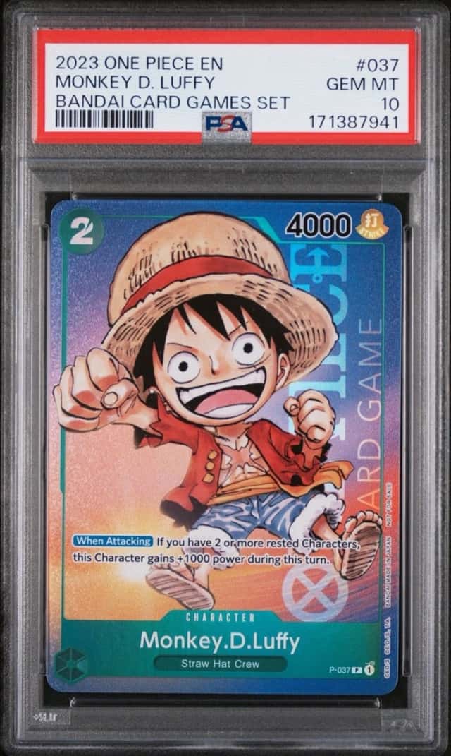 2023 One Piece MONKEY D. LUFFY FOIL PROMO P-037 Bandai Card GEN CON PSA 10