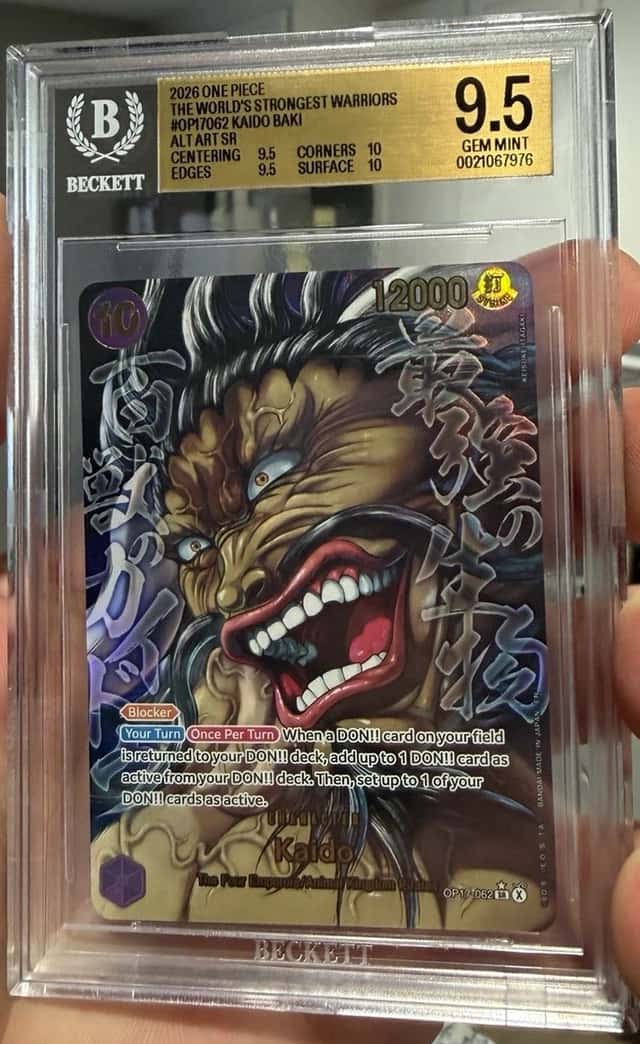 Bandai One Piece CCG Kaido OP17-062 SR Alt Art BGS 9.5 Strongest Warriors