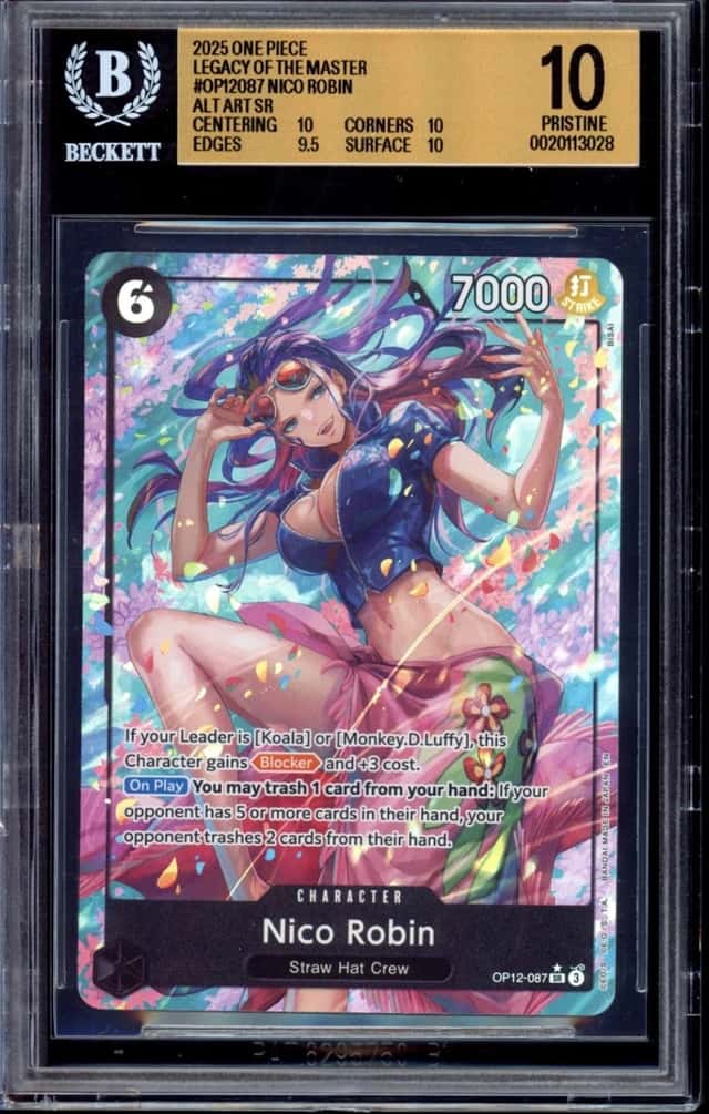 Nico Robin Alt Art OP12-087 2025 One Piece Legacy of the Master BGS 10 PRISTINE