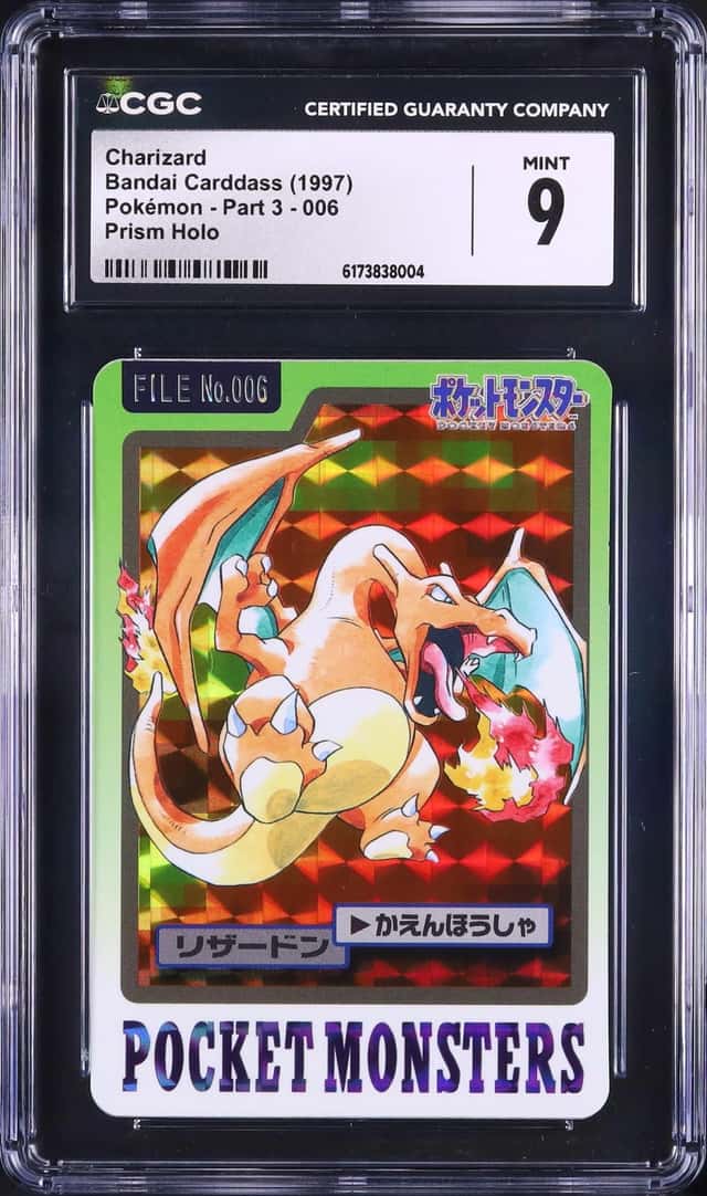 1997 Pokemon Japanese Charizard Prism Carddass #006 CGC 9