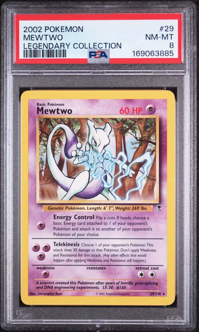 2002 Pokemon Mewtwo 29/110 Legendary Collection PSA 8 NM