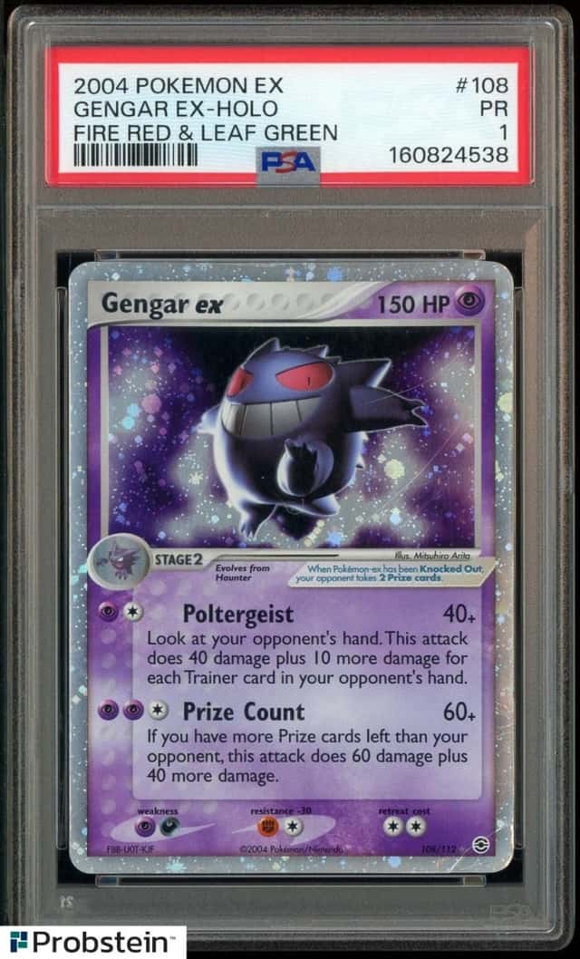 2004 Pokemon EX Fire Red & Leaf Green #108 Gengar EX Holo PSA 1 PR