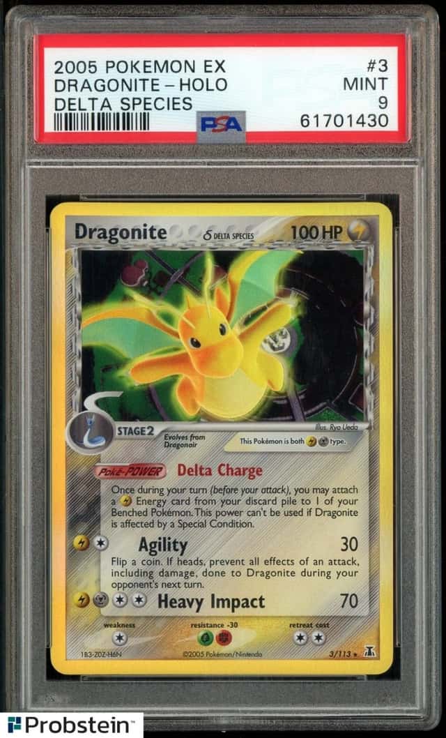 2005 POKEMON EX DELTA SPECIES #3 DRAGONITE-HOLO PSA 9 MINT