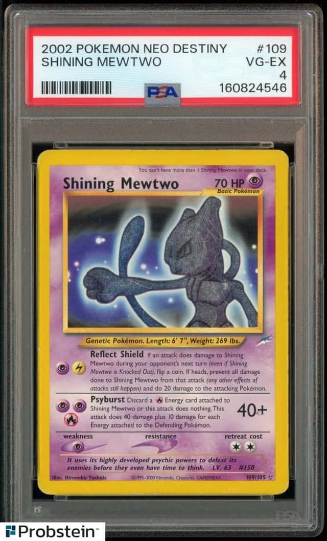 2002 POKEMON NEO DESTINY #109 SHINING MEWTWO PSA 4 VG-EX