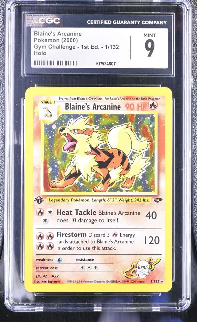2000 Pokemon Gym Challenge 1st Edition #1 Blaine's Arcanine Holo CGC 9