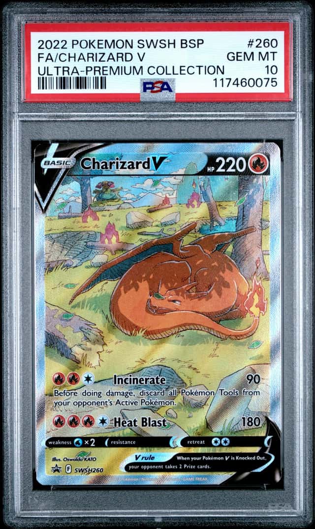 2022 Pokemon SWSH BSP Ultra Premium UPC #260 FA Charizard V PSA 10 GEM MINT
