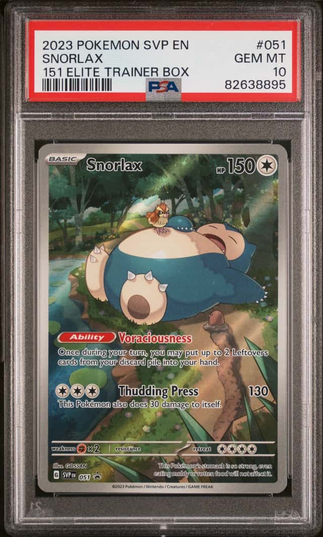 SNORLAX 2023 POKEMON SVP EN 151 ELITE TRAINER BOX #051 BSP PSA 10 Q3963-7