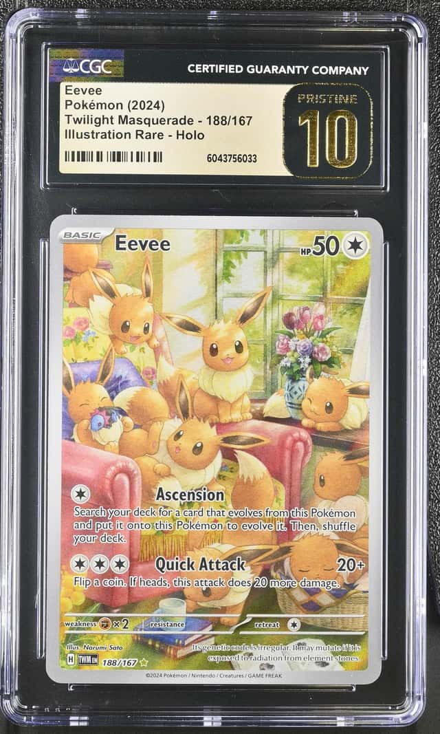 2024 Pokemon TWM EN Illustration Rare #188 Eevee CGC 10 PRISTINE