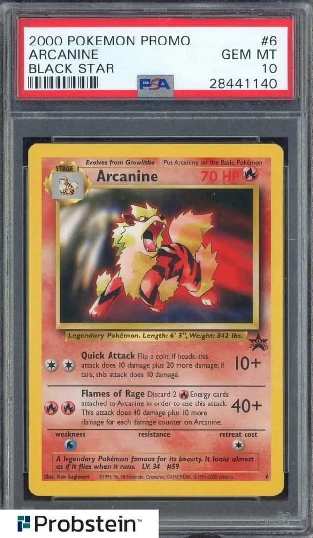 2000 Pokemon Black Star Promo #6 Arcanine PSA 10 GEM MINT