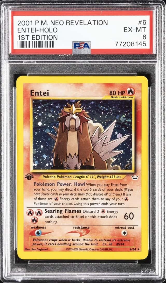 2001 POKEMON NEO REVELATION 1ST EDITION #6 ENTEI-HOLO PSA 6