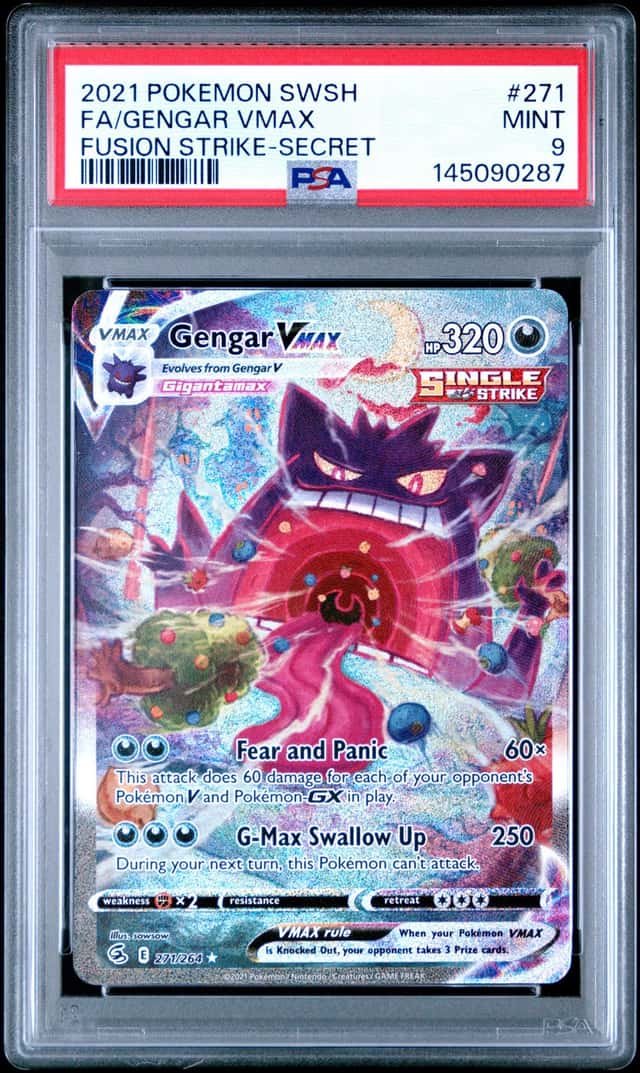GENGAR VMAX 2021 POKEMON FUSION STRIKE 271/264 FULL ART PSA 9 Q3963-7