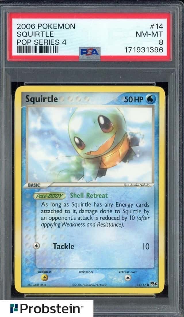 2006 POKEMON POP SERIES 4 #14 SQUIRTLE PSA 8 NM-MT