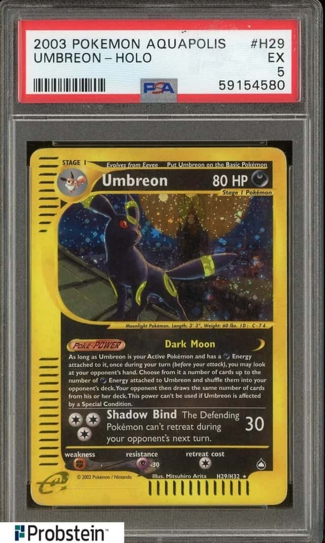 2003 Pokemon Aquapolis #H29 Umbreon Holo PSA 5 EX