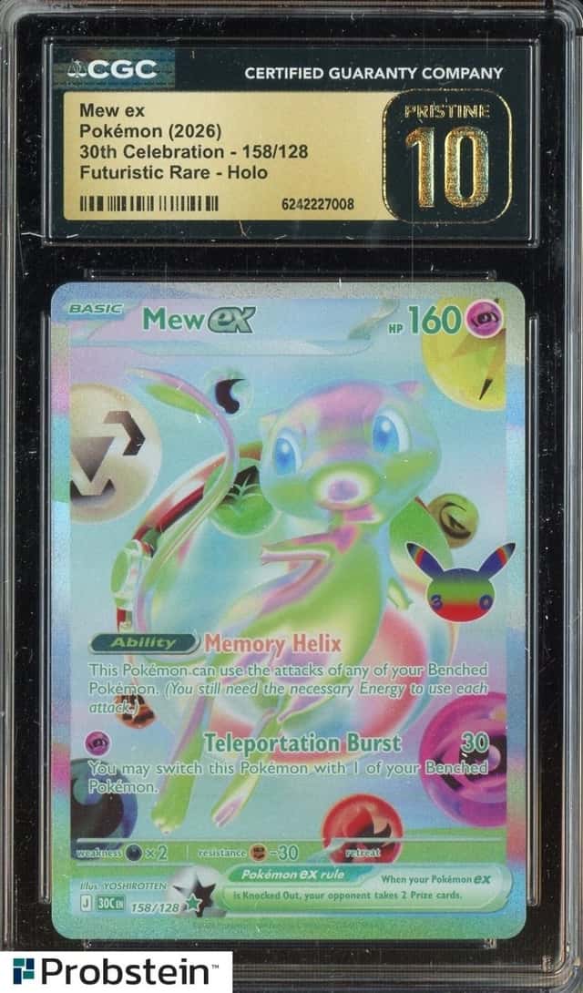 2026 Pokemon 30th Celebration Futuristic Rare #158 Mew Ex Holo CGC 10 PRISTINE