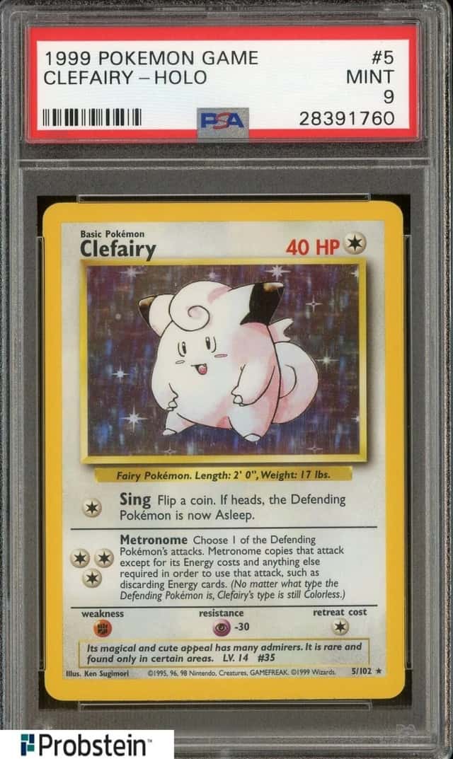 1999 Pokemon Game #5 Clefairy Holo PSA 9 MINT
