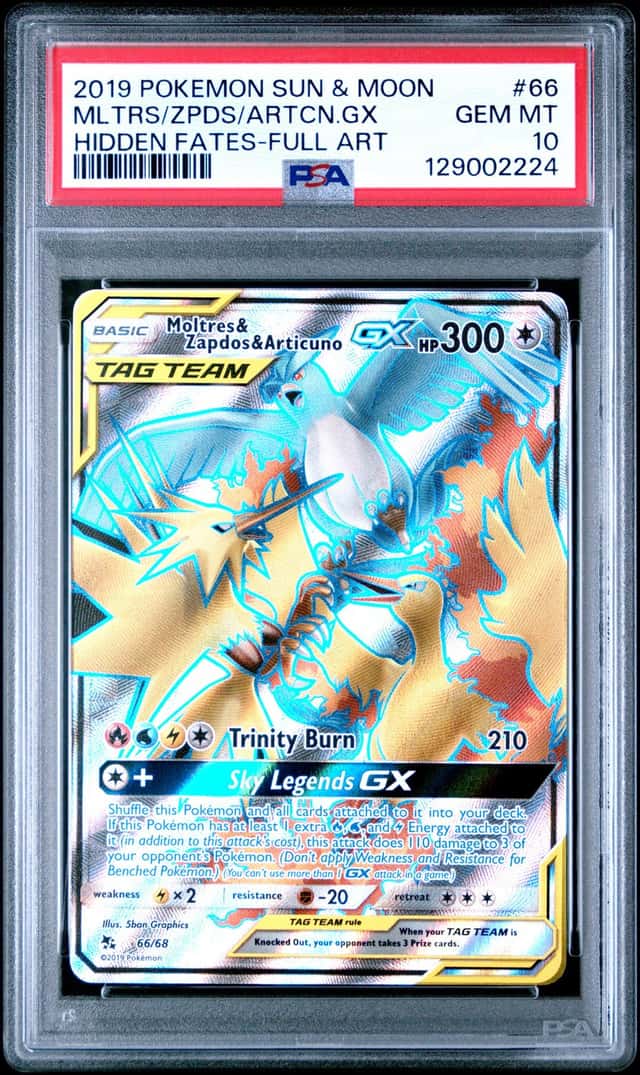 Moltres & Zapdos Articuno Tag Team PSA 10 2019 Pokemon SM Hidden Fates #66/68 24
