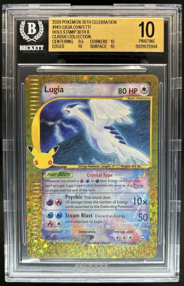 2026 Pokemon 30th Celebration Lugia Classic [Aquapolis] Rare #149/147 BGS 10