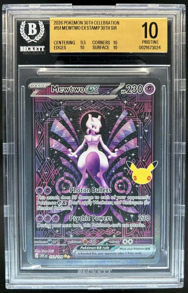 2026 Pokemon 30th Celebration Mewtwo ex Special Illustration Rare 151/128 BGS 10