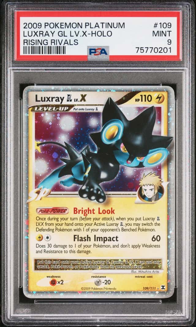 2009 POKEMON PLATINUM RISING RIVALS #109 LUXRAY GL LV.X-HOLO PSA 9