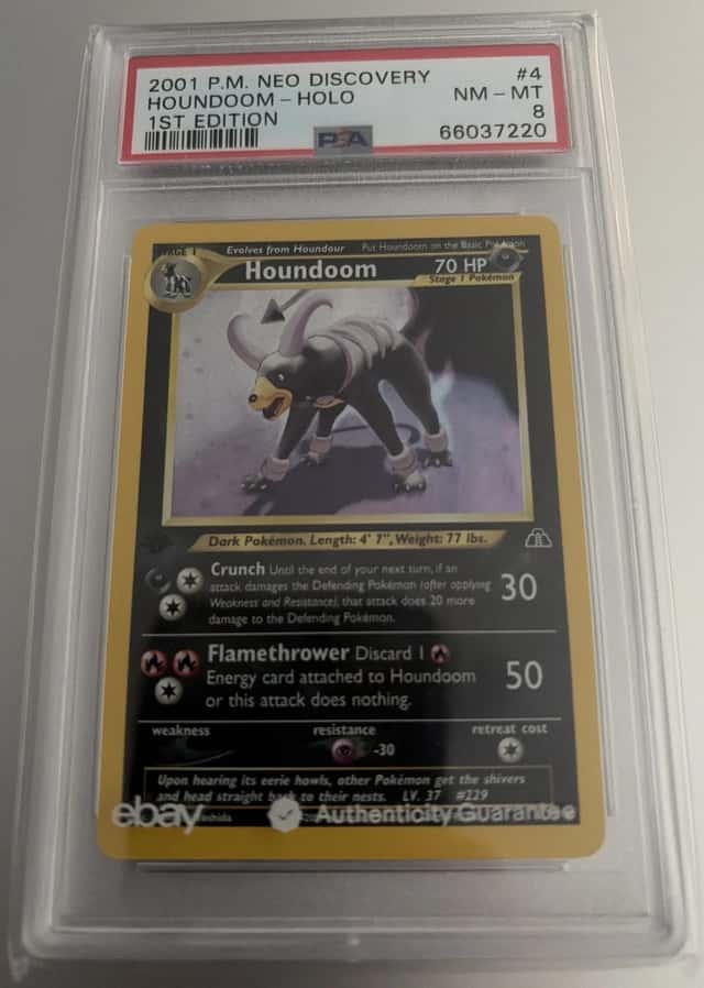 Houndoom Holo 1st Edition 2001 Pokémon Neo Discovery 4/75 PSA 8 NM-MT MINT