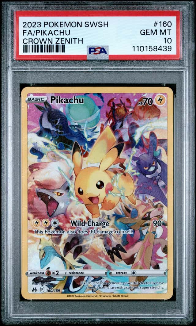 Pokemon 2023 Pikachu 160/159 Full Art Secret Rare Crown Zenith GEM MINT PSA 10
