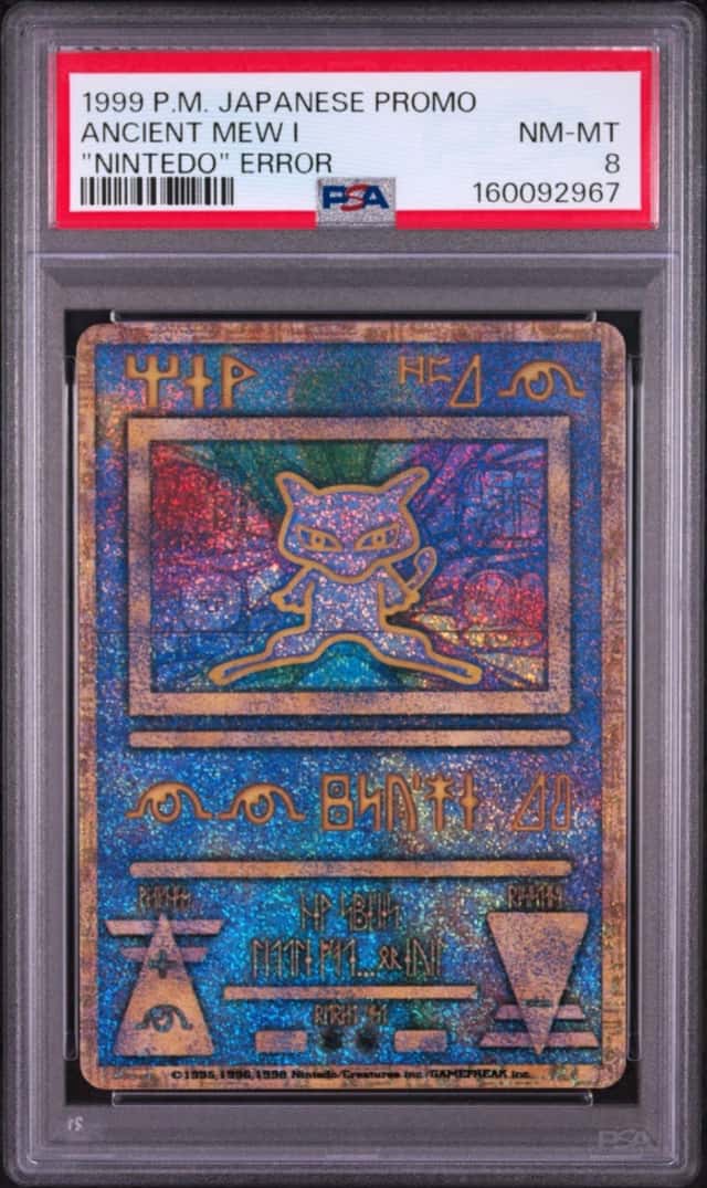 1998-99 POKEMON JAPANESE PROMO ANCIENT MEW I PSA 8