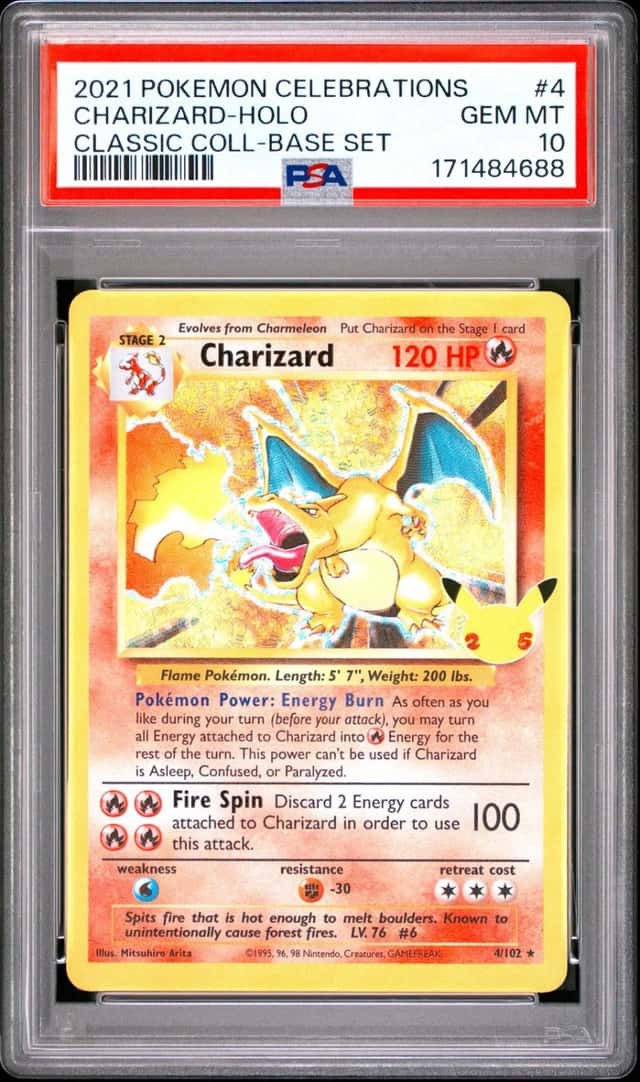 2021 POKEMON CELEBRATIONS CLASSIC COLLECTION #4 CHARIZARD-HOLO PSA 10