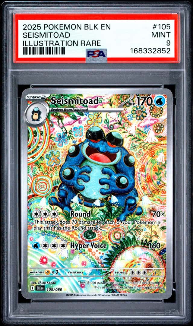 2025 Pokemon Black Bolt Seismitoad Illustration Rare #105/086 PSA 9