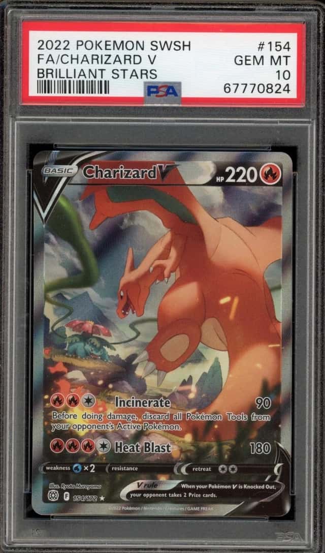 Pokemon Charizard V Brilliant Stars 154 Full Alt Art PSA 10 Gem Mint
