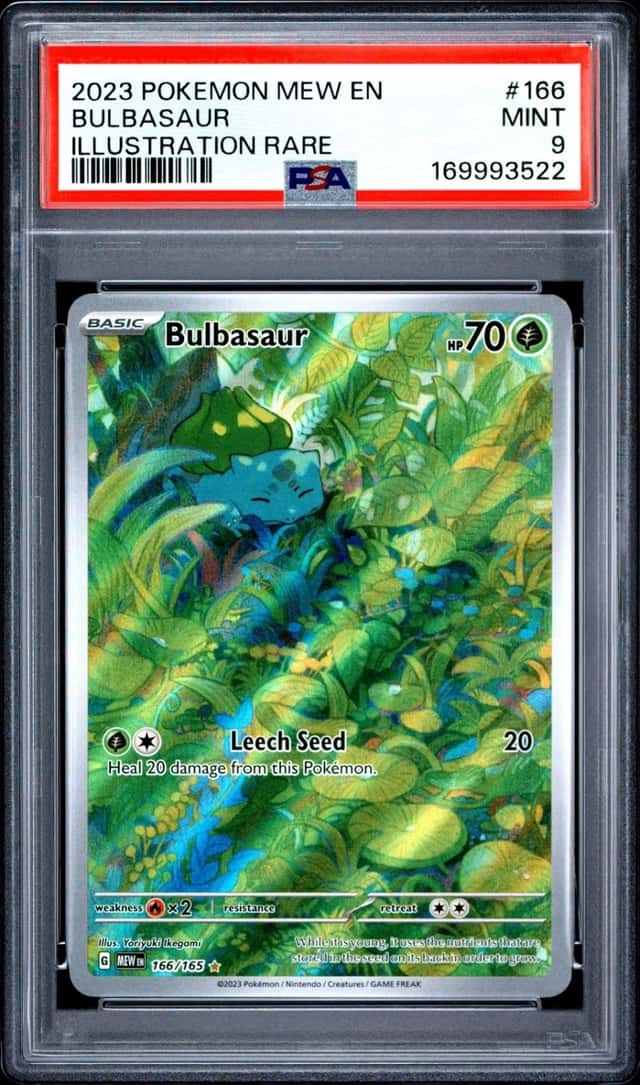 2023 Pokemon Mew EN-151 Bulbasaur Illustration Rare PSA 9 #166