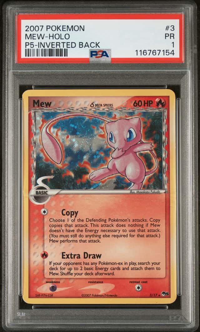 2007 Pokemon POP Series 5 Mew Retail Exclusive Holofoils #3/17 PSA 1