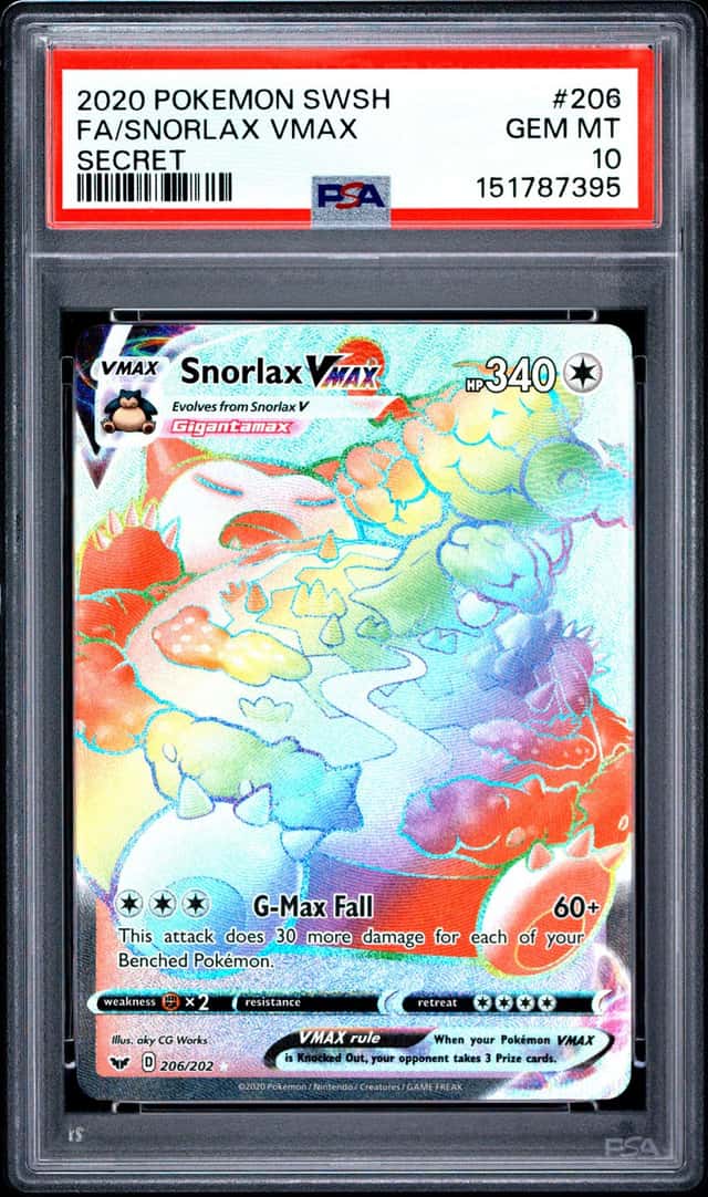 2020 Pokemon SWSH Snorlax VMAX #206/202 PSA 10 GEM MINT