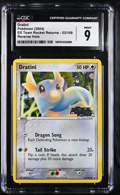 Pokemon Dratini EX Team Rocket Returns 53/109 Reverse Holo CGC 9 Mint