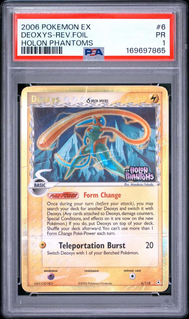 Pokemon Deoxys Reverse Holo Holon Phantoms 6/110 PSA 1