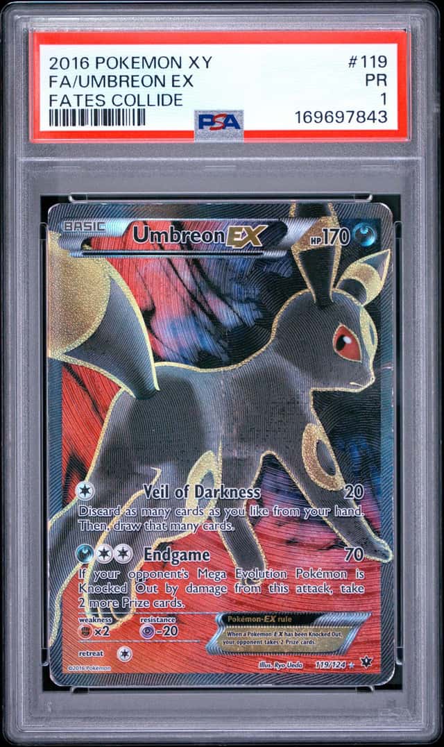 Pokemon Umbreon EX Fates Collide Full Art 119/124 PSA 1
