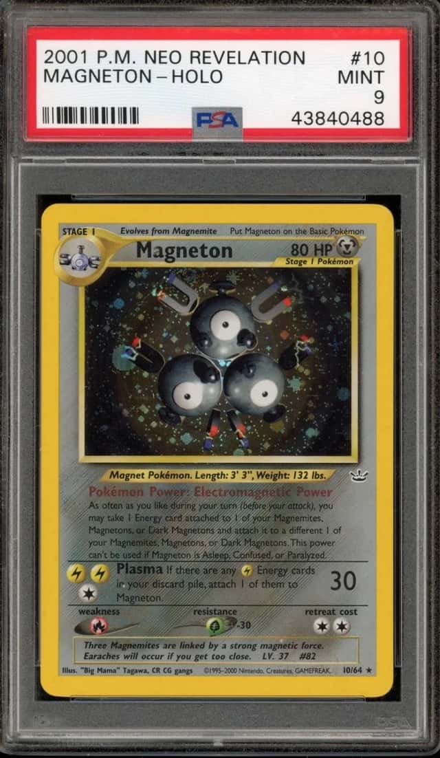 Pokemon Magneton Holo Neo Revelation Unlimited 10/64 PSA 9 Mint