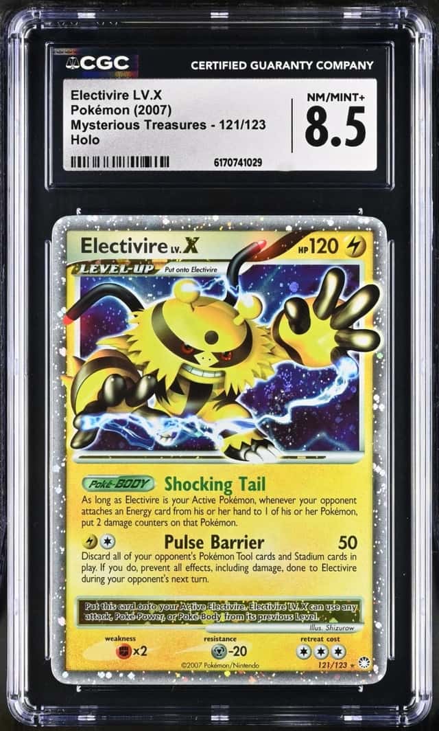 Pokemon Electivire LV.X Mysterious Treasures 121/123 Holo CGC 8.5