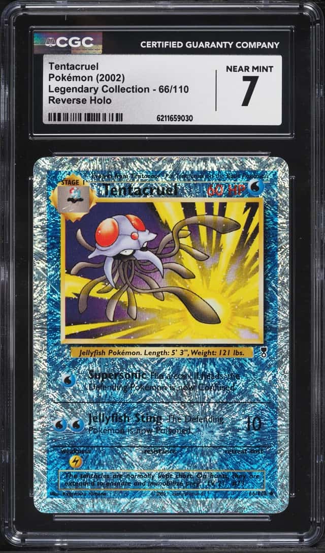 2002 Pokemon Legendary Collection Reverse Holo Tentacruel #66 CGC 7 NRMT