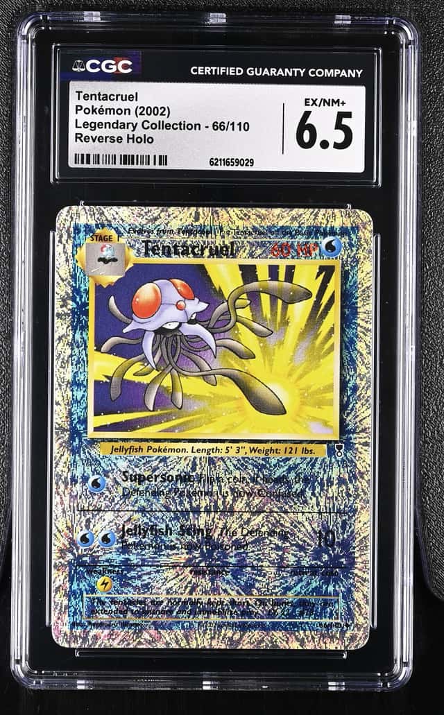2002 Pokemon Legendary Collection Reverse Holo Tentacruel #66 CGC 6.5 EXMT+
